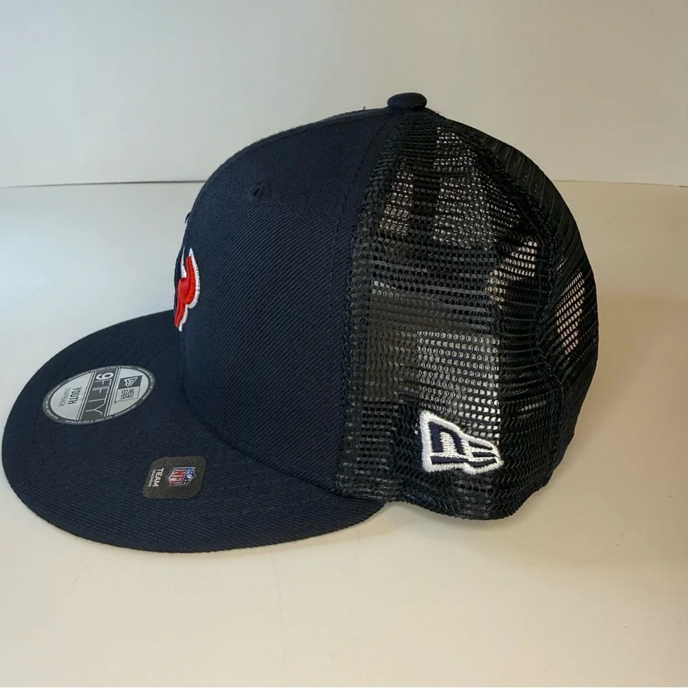 Houston Texans New Era Youth‎ 9FIFTY Trucker Snapback Hat Navy NFL Team Mesh Cap
